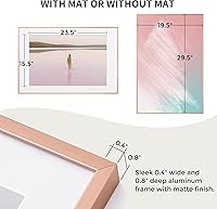 Vista 525 de Fun Memories Portarretratos de metal de 16 x 20 pulgadas con paspartú de 11 x 14 pulgadas, acabado de aluminio cepillado, parte delantera de vidrio