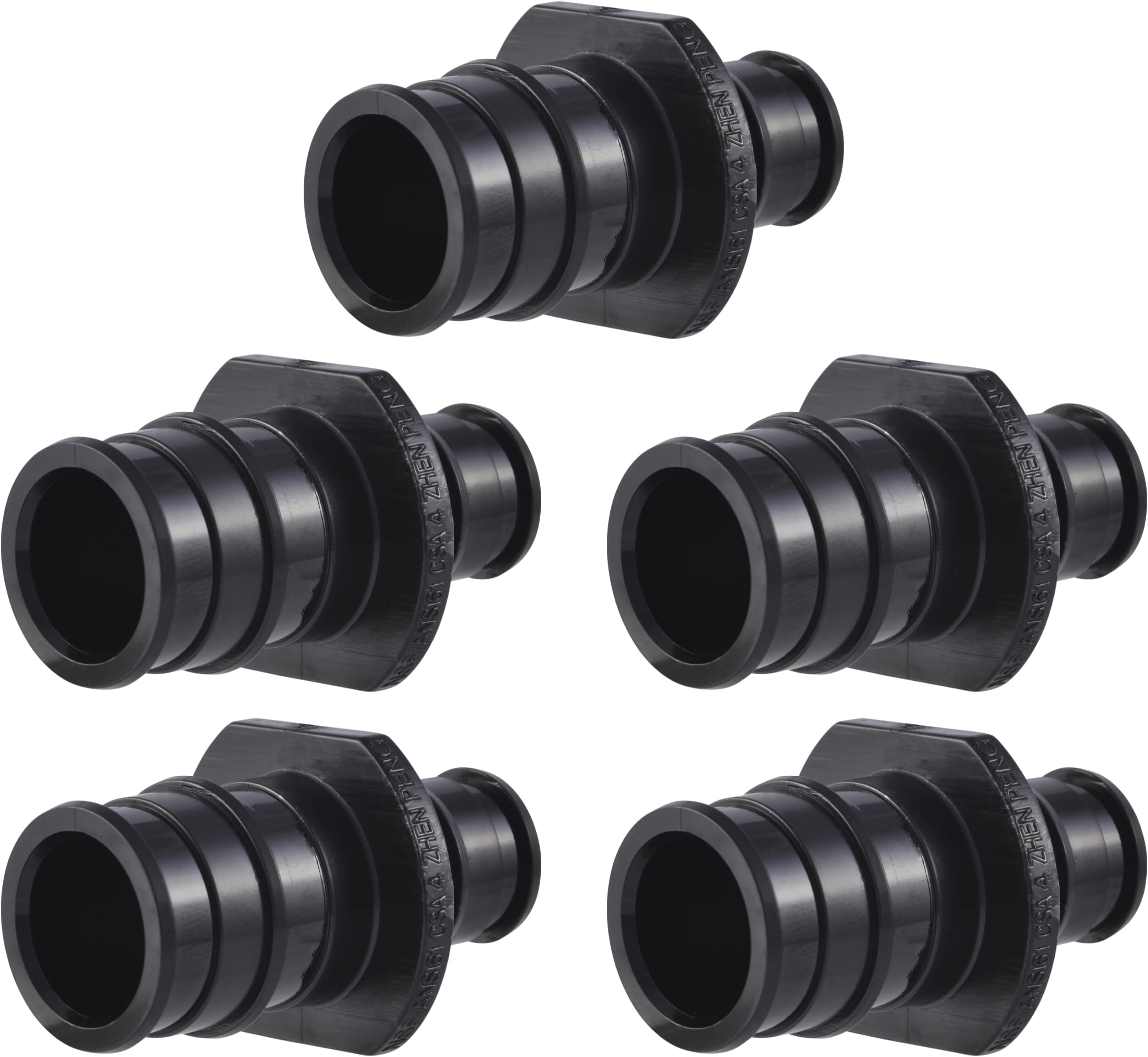 SharkBite 1/2 Inch x 3/4 Inch Expansion Reducing Coupling for PEX-A Pipe, Made in the USA, Pack of 5, Plastic Plumbing Fittings, Poly Reducing Coupling for PEX-A Tubing, UA058A5