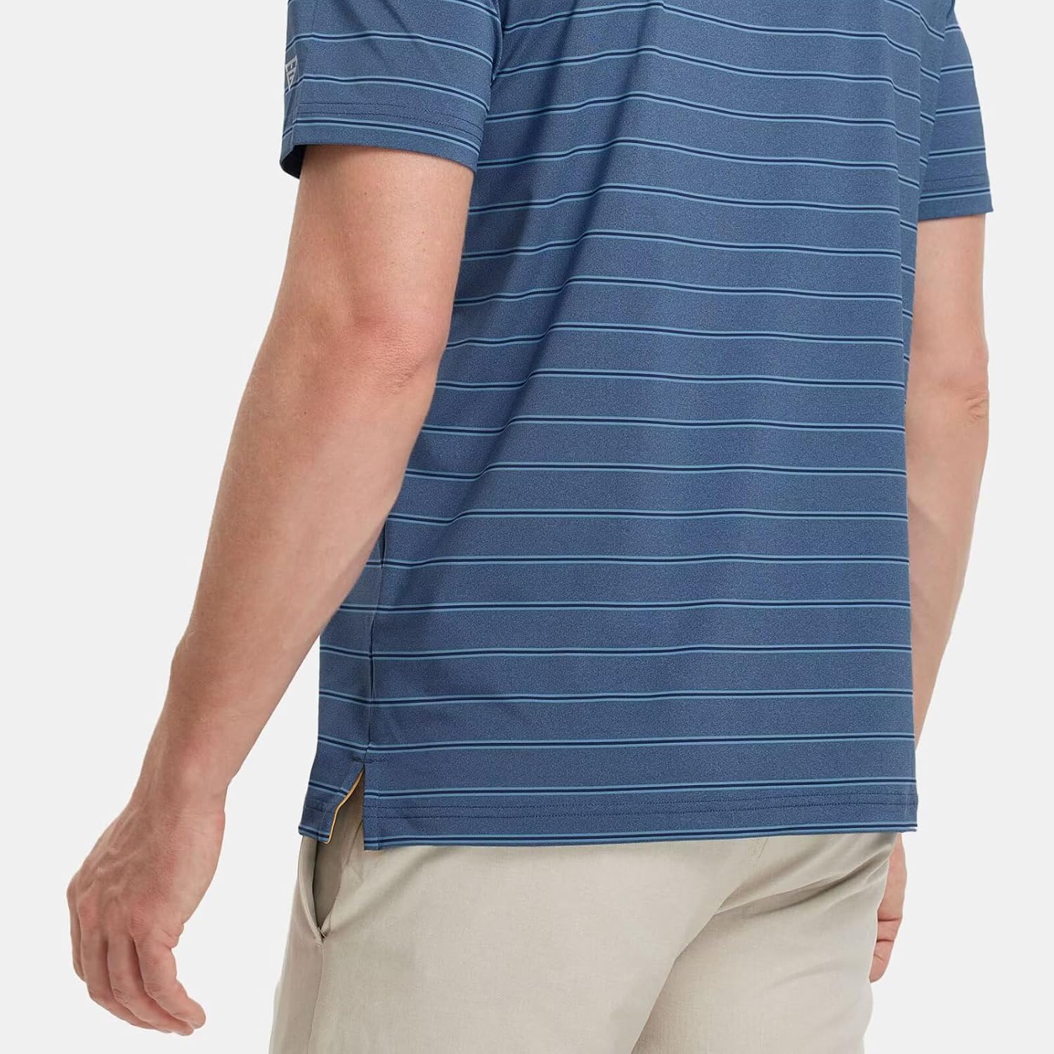 M MAELREG Golf Shirts for Men Moisture Wicking Striped Polo Performance Dry Fit Business Sports Mens Polo Shirts Short Sleeve - Image 5