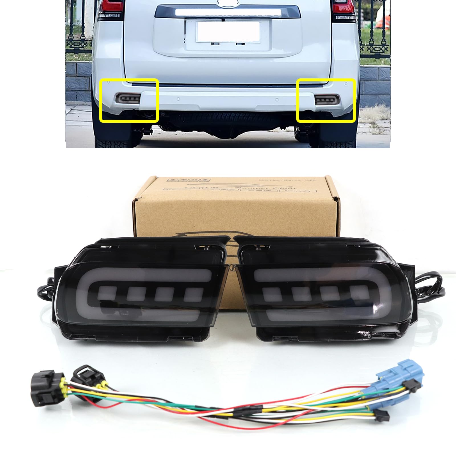 LED Rear Bumper Reflector Light Fit For Toyota LAND CRUISER PRADO FJ150 2010~2021 LED Driving Brake Light With Turn Signal Light Accessories