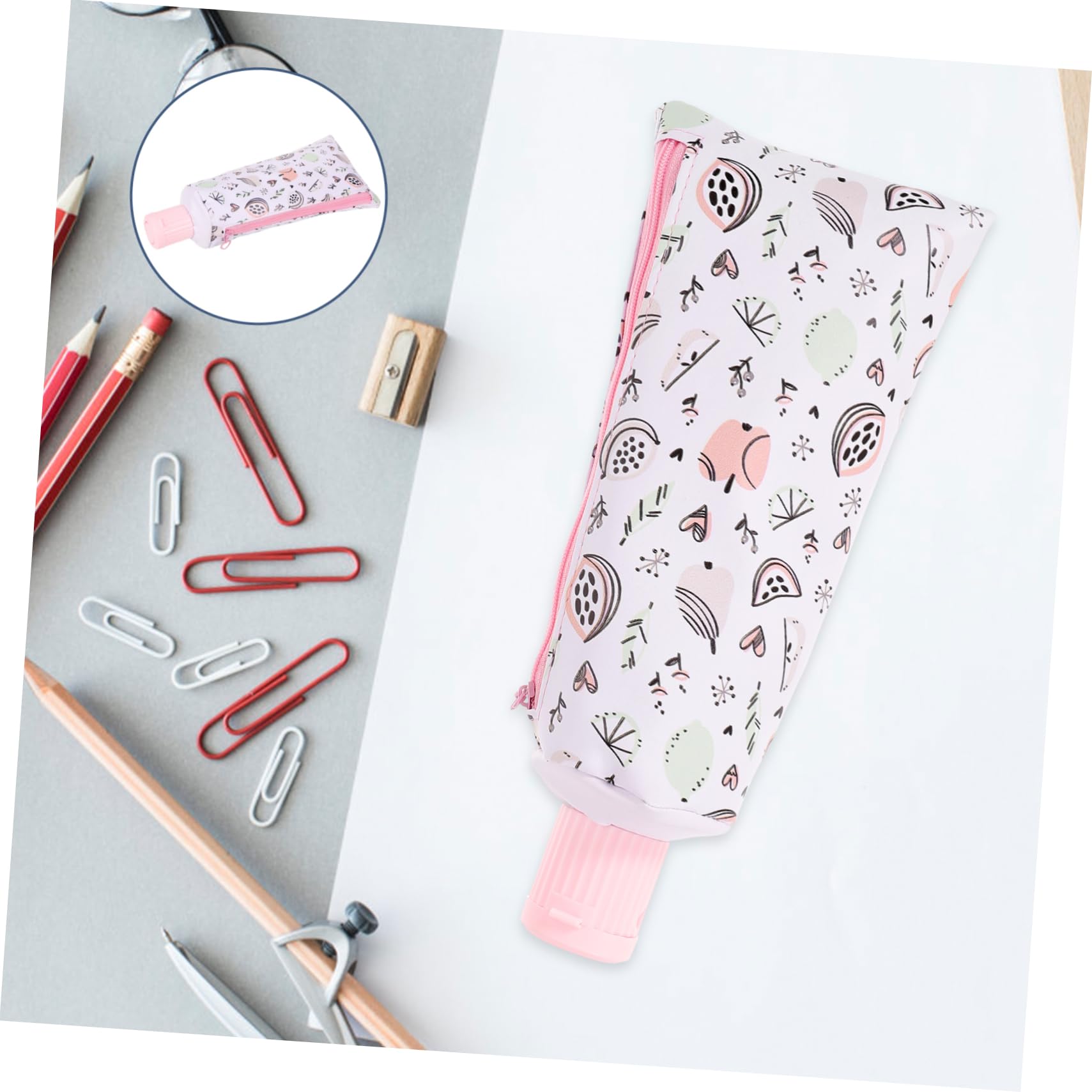 Uonlytech Trousse Portable pour Crayons en Cuir de Taille Compacte Rangement Multi-Usages pour Étudiants, Paquet de Rangement pour Stylos, Design Cartoon, Salle de Classe