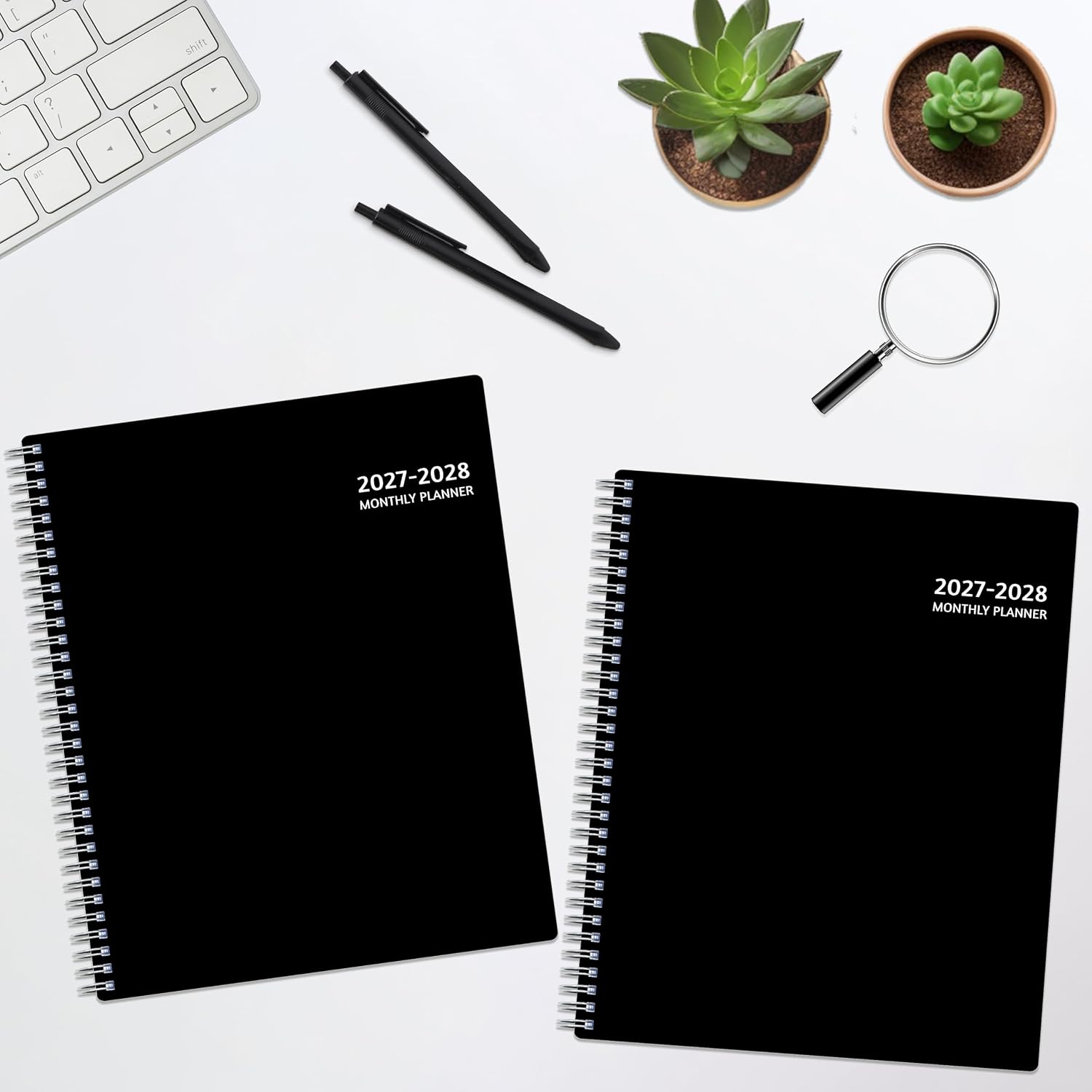 2027-2028 Monthly Planner, 18 Months Calendar Planner 2027-2028 from Jan 2027 – Jun 2028, 8.5'' x 11'' with Ruled Spread, Flexible Cover, Spiral Wirebound, Pocket, Coated Tabs, Notes ＆ Habit Tracker thumbnail