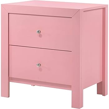 Furinno 2 10004pi Bin Drawer Storage 2 Pack End Table Nightstand Light Pink Tables