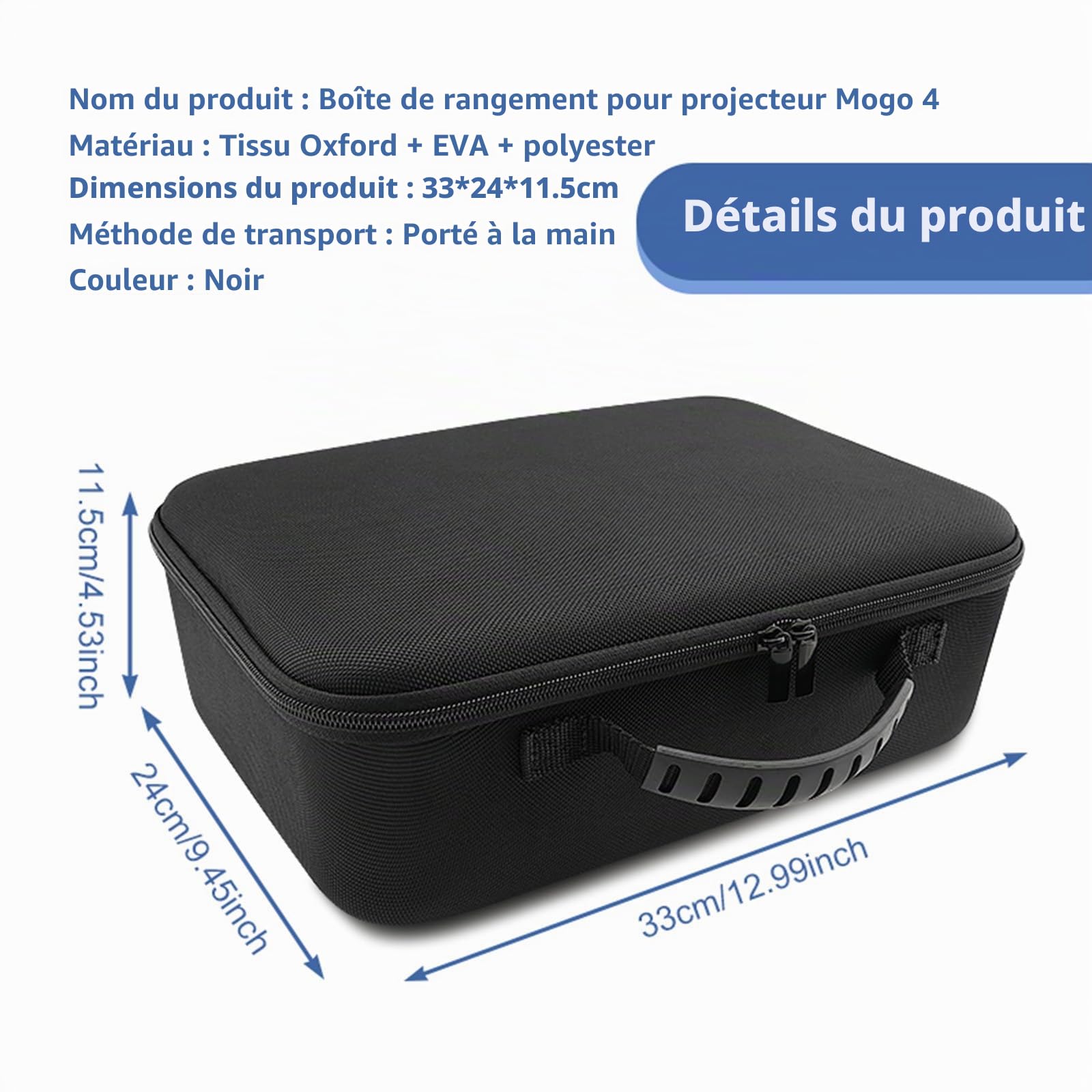 Étui pour le projecteur portable XGI-MI MoGo 4 2025, nouveau étui de protection de voyage / sac de transport compatible avec accessoires MoGo 4, pour 4 filtres de coucher de soleil