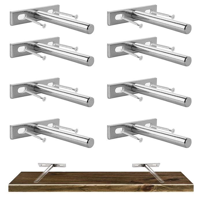 Buy 4 Inch Floating Shelf Bracket, 8 Pack Solid Steel Blind Shelf