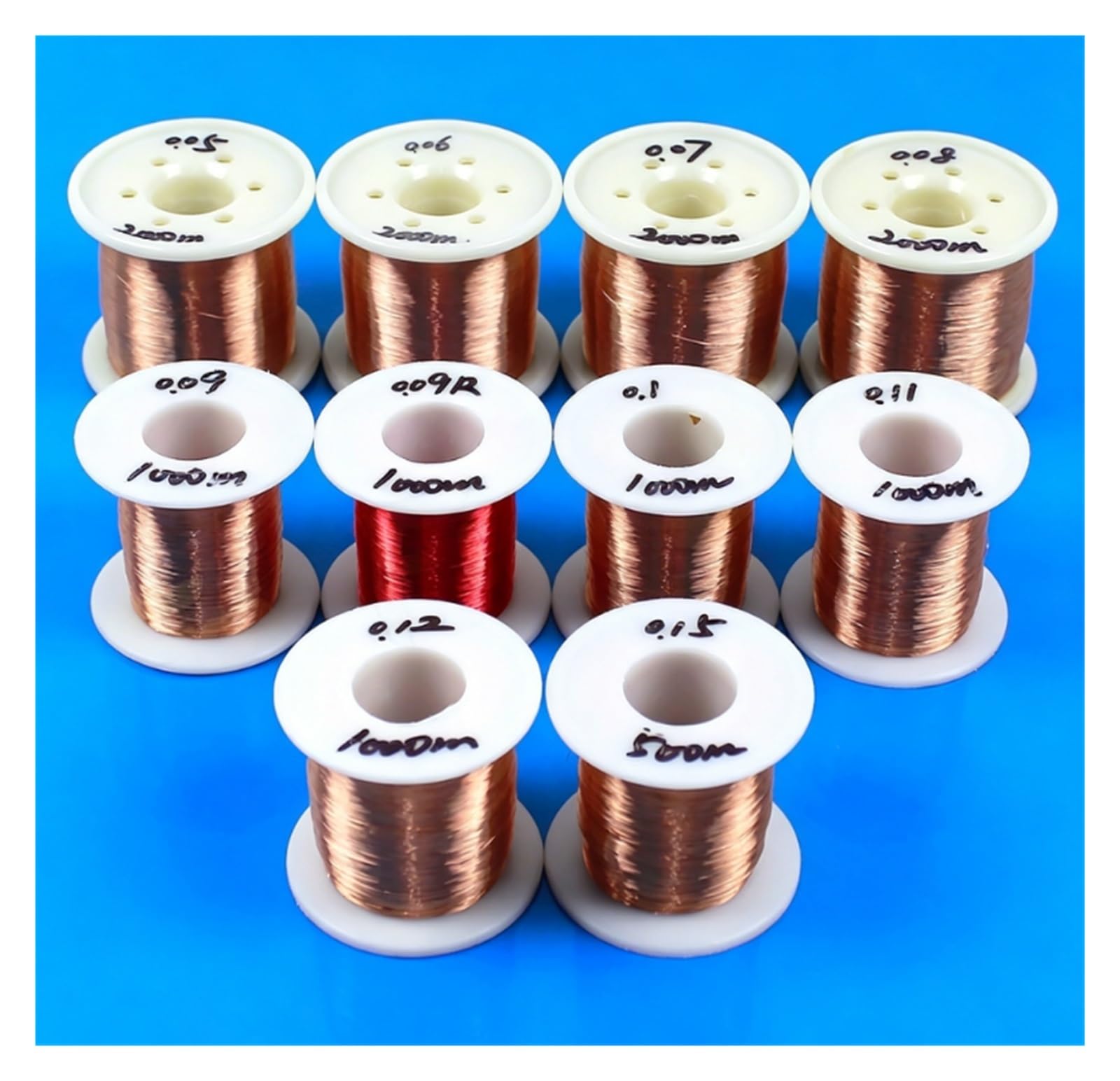 Drut miedziany poliuretanowy lakierowany drut miedziany QA-1-155, 0,05 mm–0,08 mm x 2000 m. Drut elektromagnetyczny, drut nawijany, 0,09–0,12 mm x 1000 m (0,15 mm x 500 m)