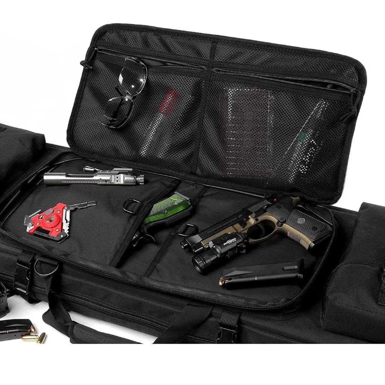 Estuche de Rifle Doble Largo, Mochila de Rifle Suave, Bolsa Táctica Funda para Arma con Correa de Hombro Bolsa de Transporte Vaina para Caza Disparando