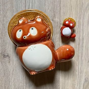 Amazon.co.jp: ..ヒダカナオトさん ぼんやり子だぬき 陶器 フィギュア