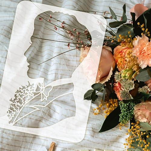 Miniatura 3 de FINGERINSPIRE Plantilla de silueta de hombre de 11.7 x 8.3 pulgadas, silueta de cabeza de hombre, plantillas de plástico con patrón de cabeza de