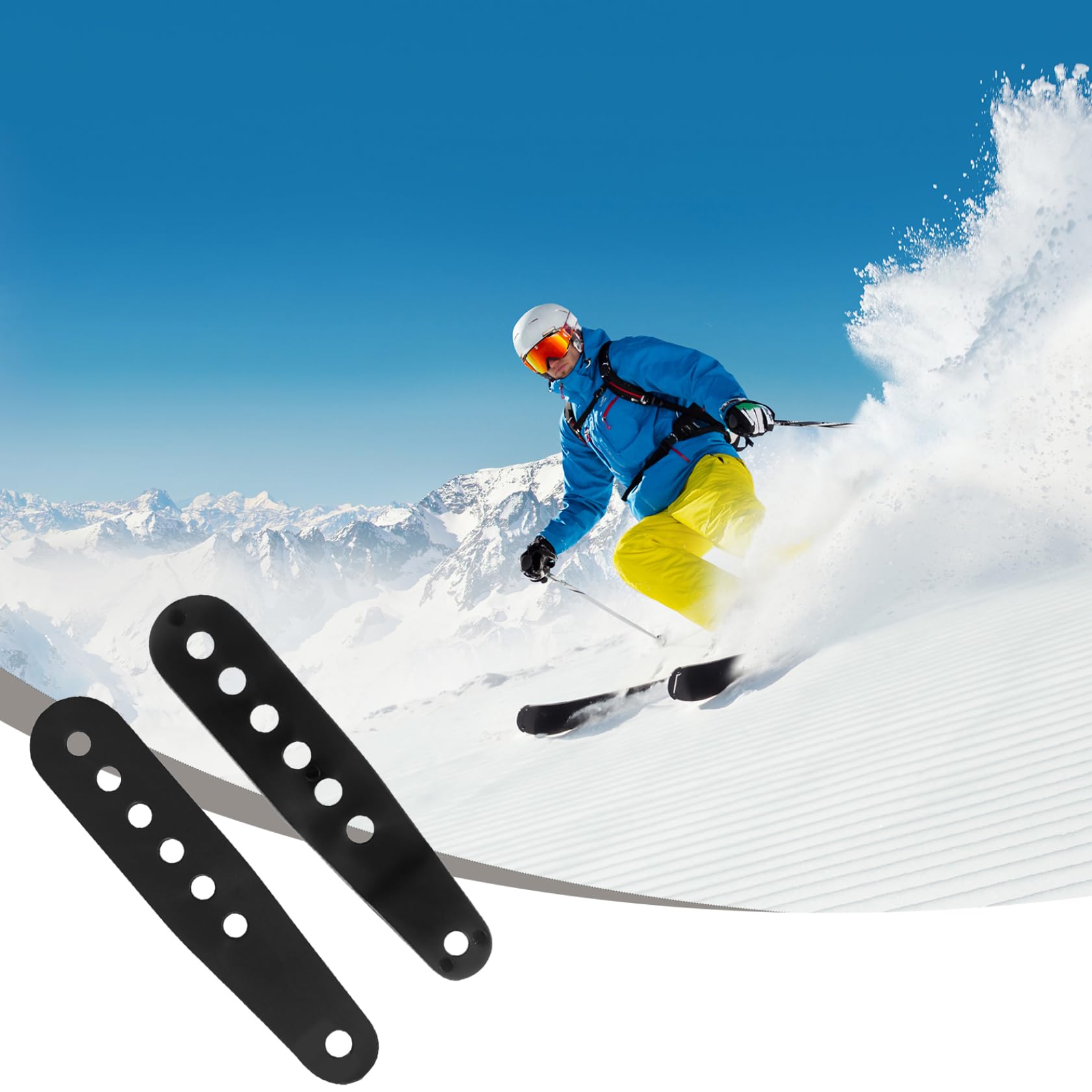 Cinghie per attacchi da snowboard 2 pezzi, cinghie da snowboard 5x1 robuste e robuste per attacchi, multiforo regolabili, accessori di ricambio