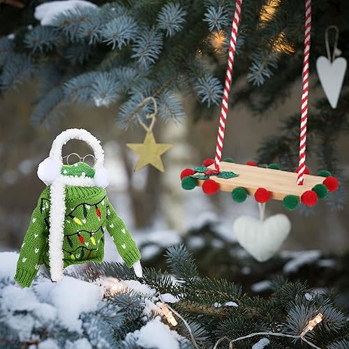 Miniatura 5 de Aoriher Juego de 9 accesorios de muñeca de Navidad, incluye saco de dormir, albornoz, máscara, orejeras, bufanda, gafas, hamaca y suéter (foco)