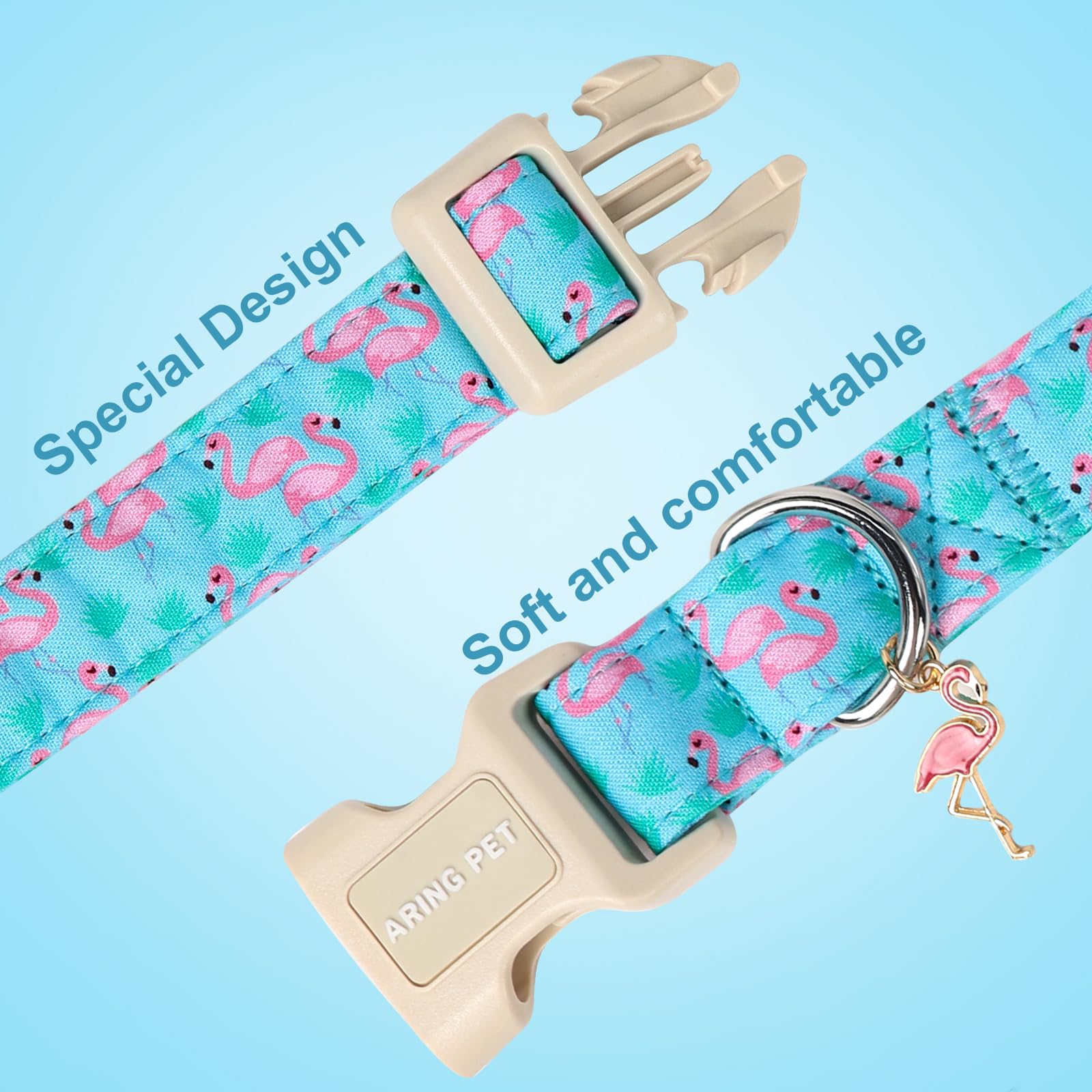 ARING PET Flamingo Dog Collar, Dog Collar with Flamingoes Printed - Image 3