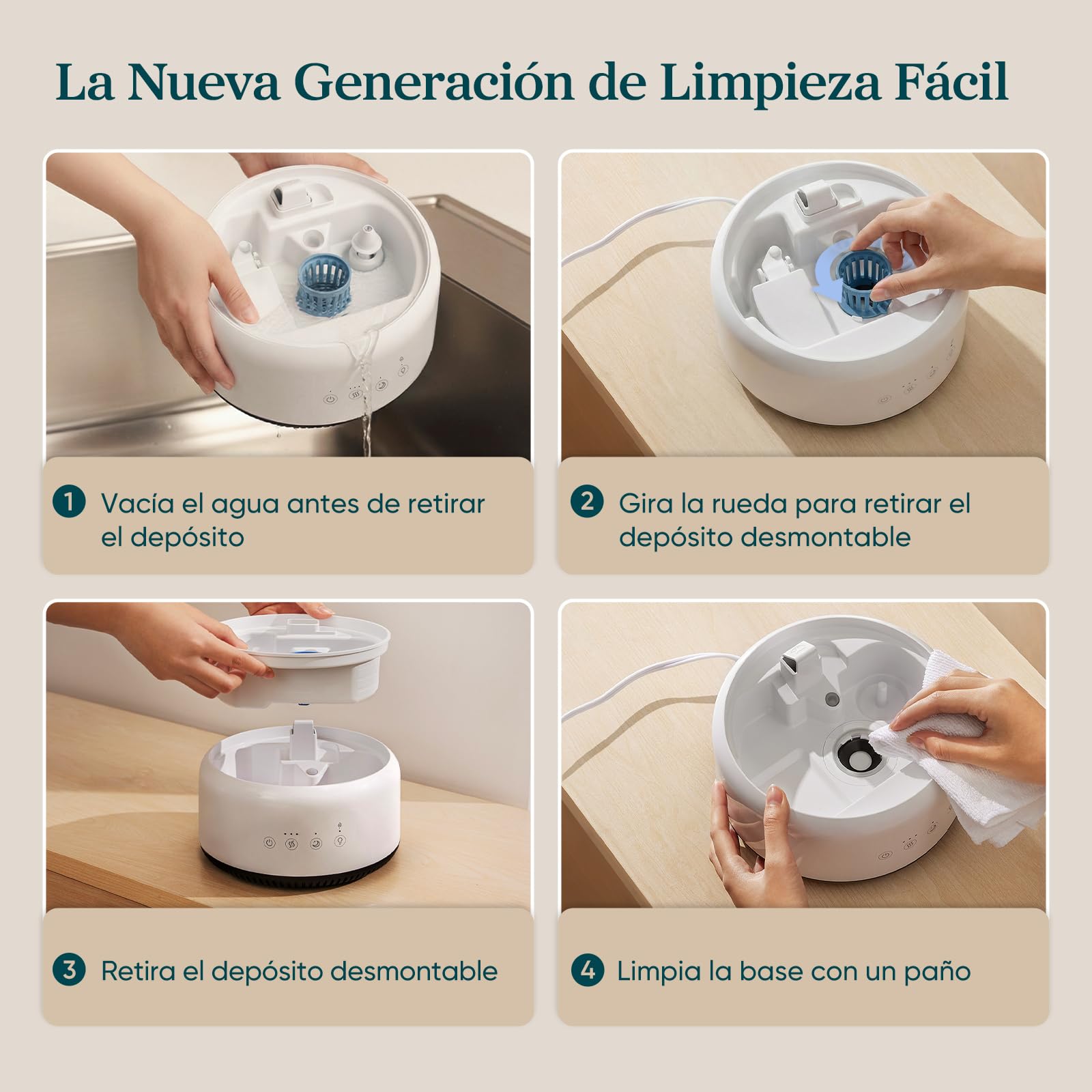 Levoit Humidificador 4,2L hasta 42H, Blanco, NeoClassic 450 | Humidificador Bebés Llenado Superior, 21 dB, Luz Nocturna y Aromaterapia, Depósito Desmontable