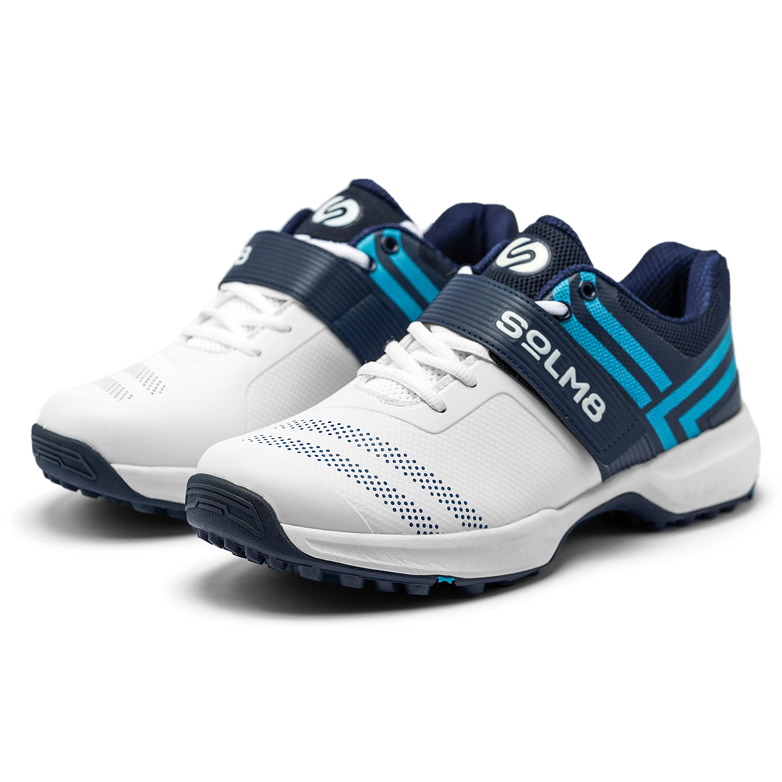 SOLM8 S8 Cricket Shoes Spikeless Rubber Cleats for Turf and Field