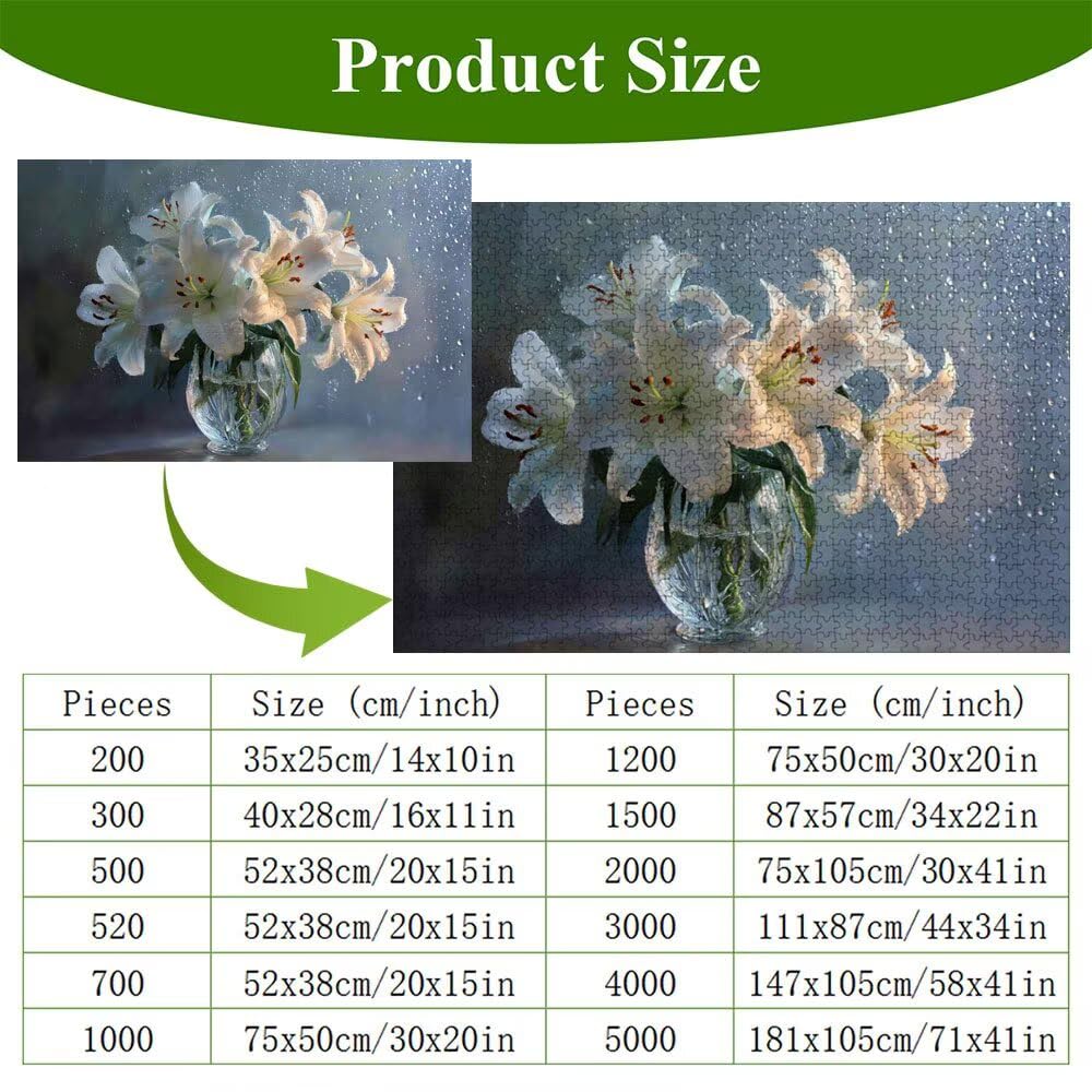 Puzzle 1200 Piezas Adultos Lirio & Paisaje, Rompecabezas con Letras Traseras y Póster, Pasatiempo Antiestrés, Decoración de Pared, Regalo Decorar Mujer Hombre 75 x 50 cm (14 Años +) P3#630