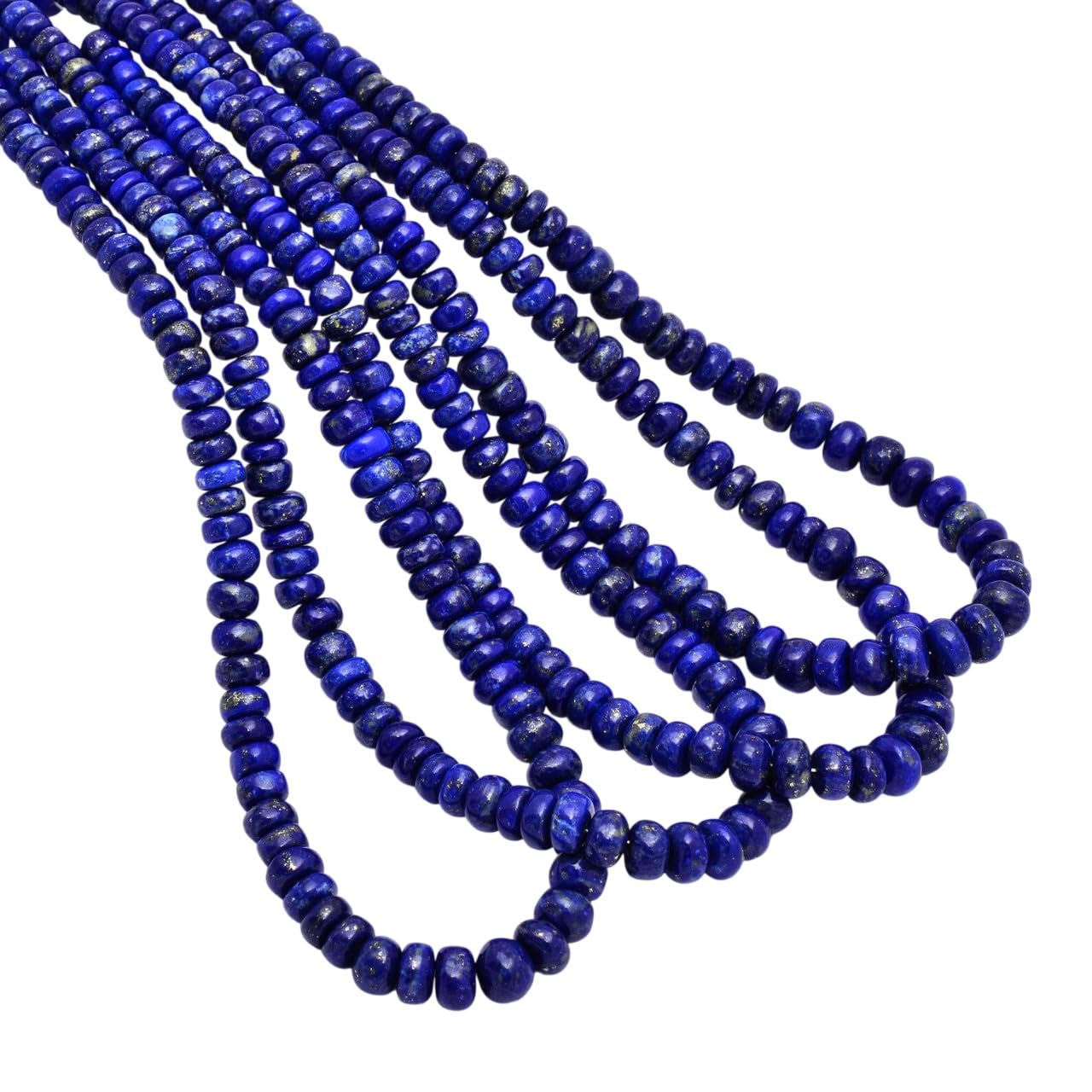 AAA+ Lapis Lazuli 5-7 mm gładkie koraliki rondelle, ciemnoniebieskie, naturalne, półszlachetne, luźne koraliki, sznurek 35 cm do produkcji biżuterii, bransoletek i naszyjników