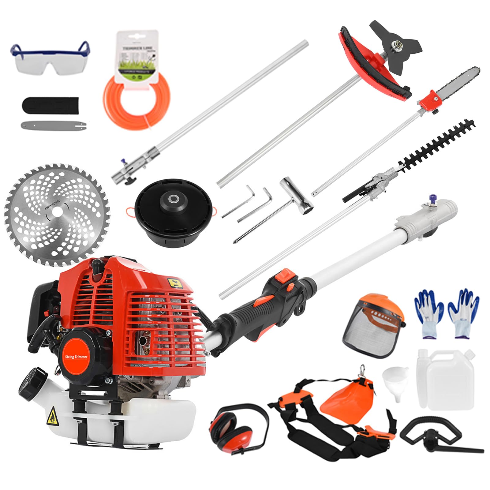 52cc 5-in-1 2 Cycle Gas Hedge Trimmer