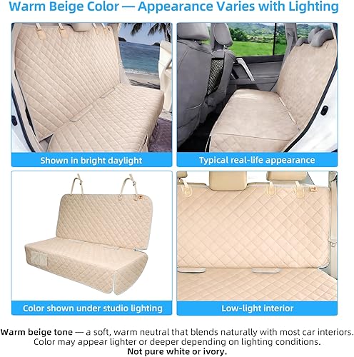 Miniatura 4 de Funda de asiento de automóvil para perro para asiento trasero, impermeable, funda de asiento trasero antideslizante para niños, tamaño universal