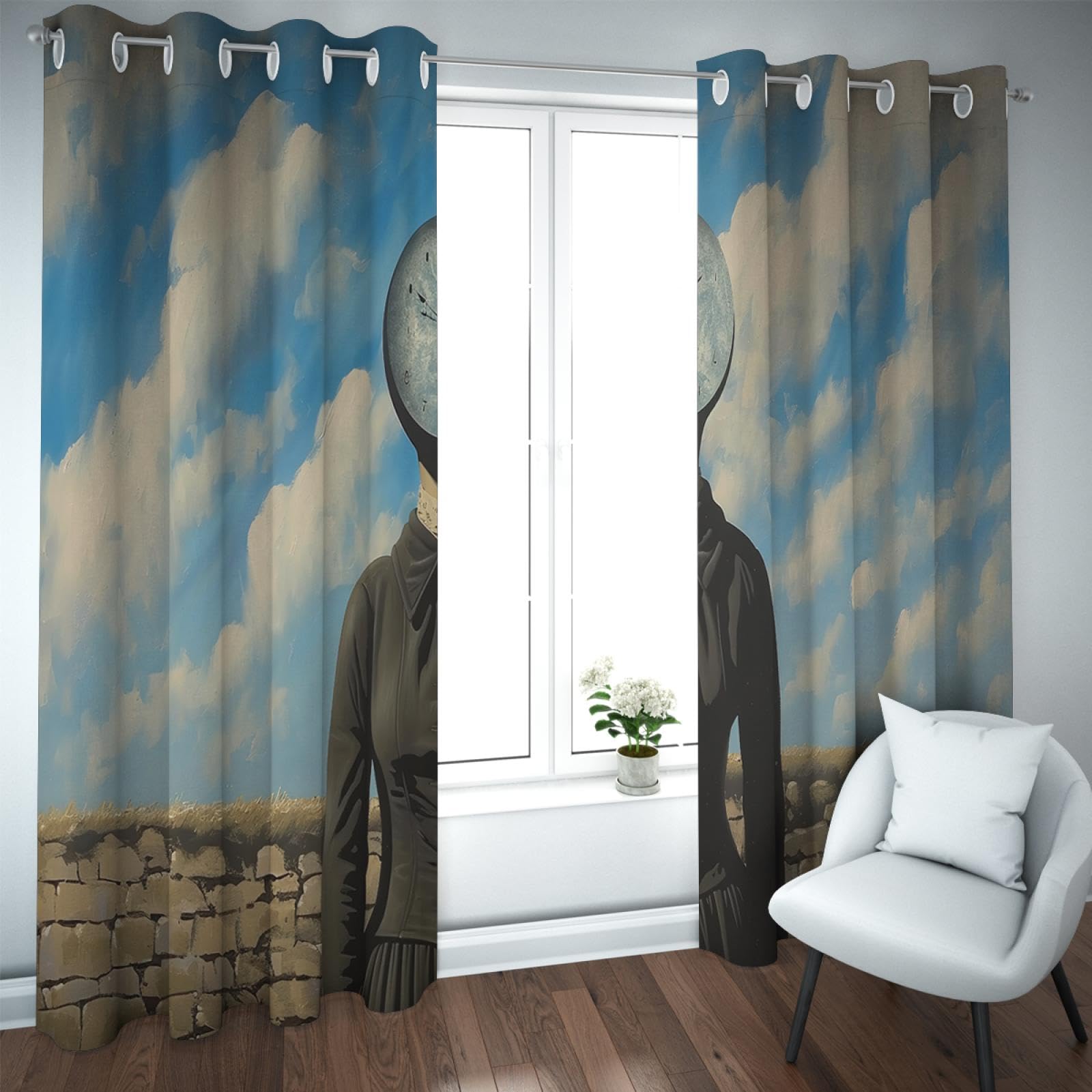Rideaux de style campagnard surréalisme motif femme occultant esthétique et intimité