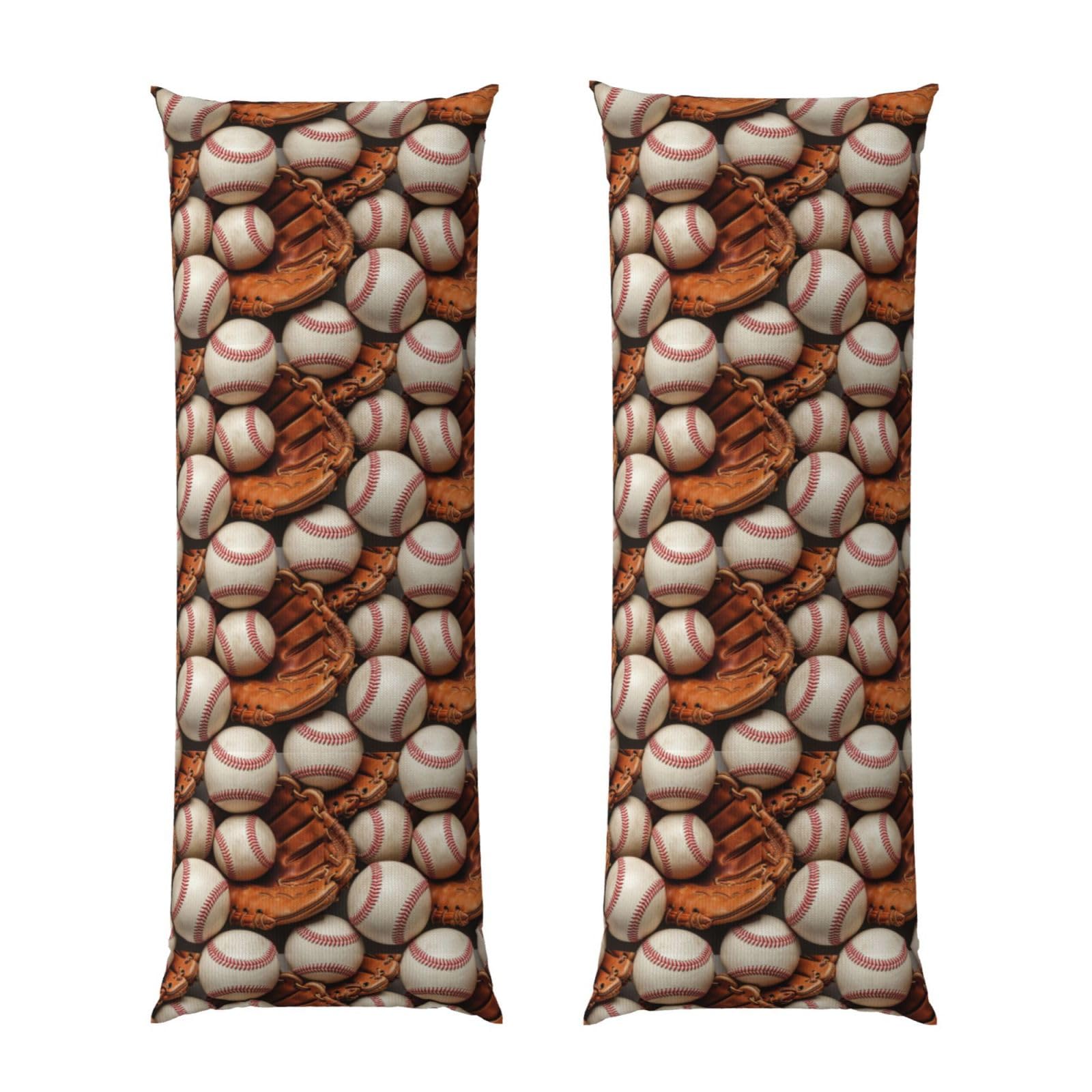 Body Pillow Cover 20x54 Inch, Baseballs, Luxury Cozy Long Pillowcase with Zipper, Softffy Rectangular Case for Couch Bed Home Hotel
