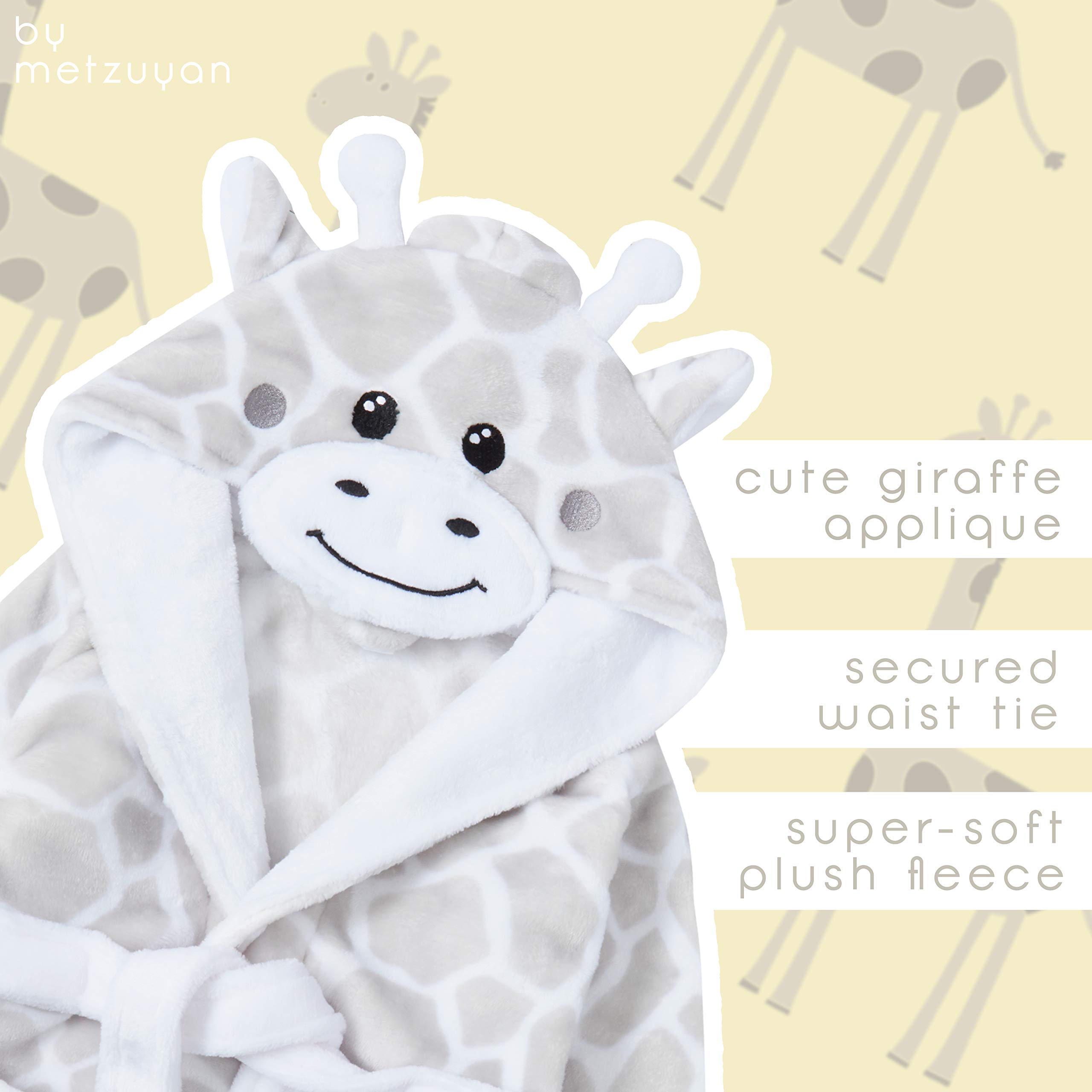 Peignoir bébé fille garçon en peluche motif girafe Metzuyan