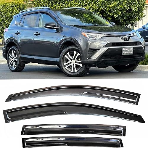 Miniatura 10 de Viseras de ventana lateral deflectores de viento para Nissan Rogue 2014-2020, protector de lluvia solar para pantalla de ventilación, juego de 4