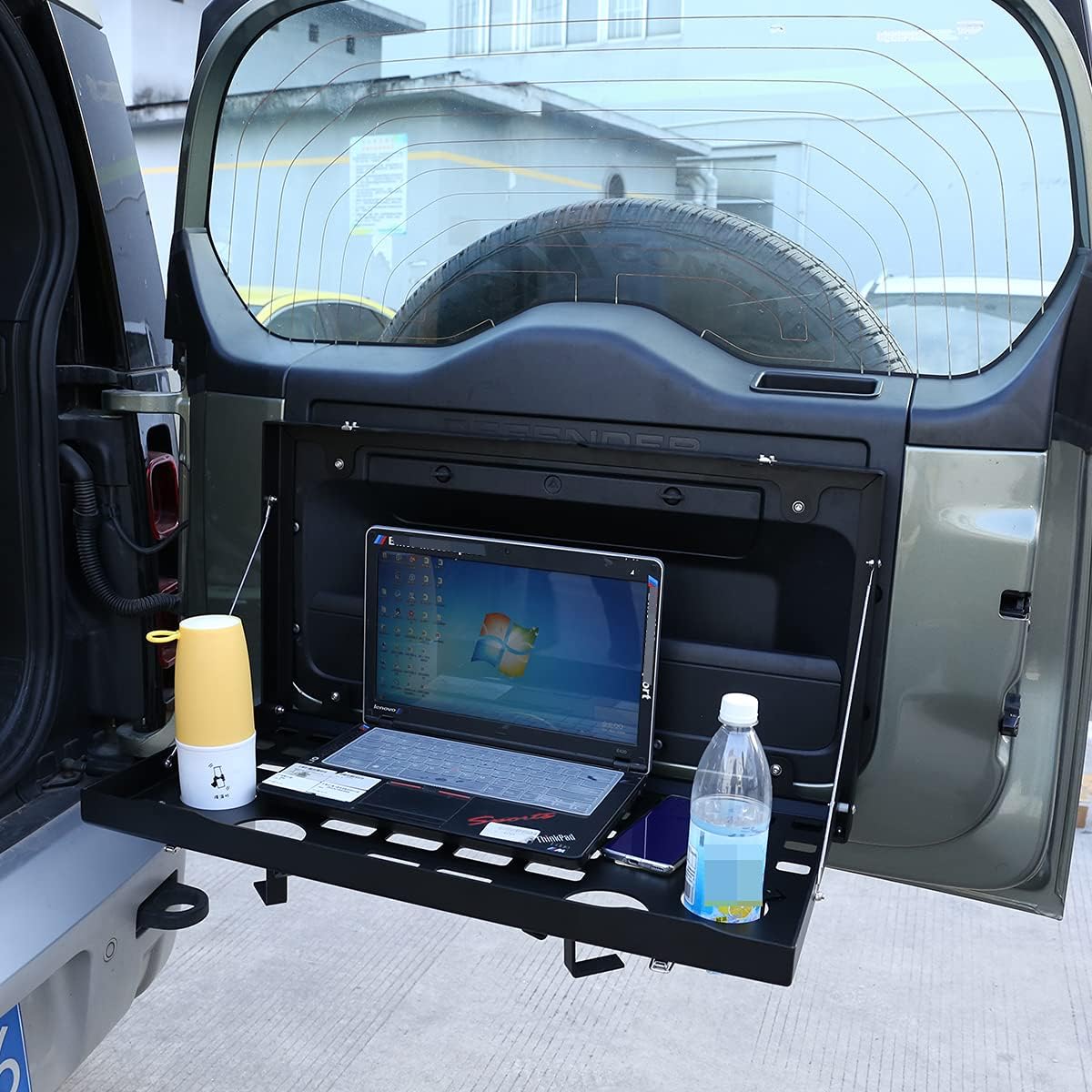 YIWANG Aluminum Alloy Black Car Rear Door Foldable Table Cargo Shelf Storage Tailgate Table for Land Rover Defender 110 2020-2022 : Automotive