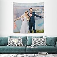 Vista 6 de OHORTEB Telón de fondo personalizado con foto y texto, colgante de pared horizontal personalizado para bodas, cumpleaños, día del padre, día