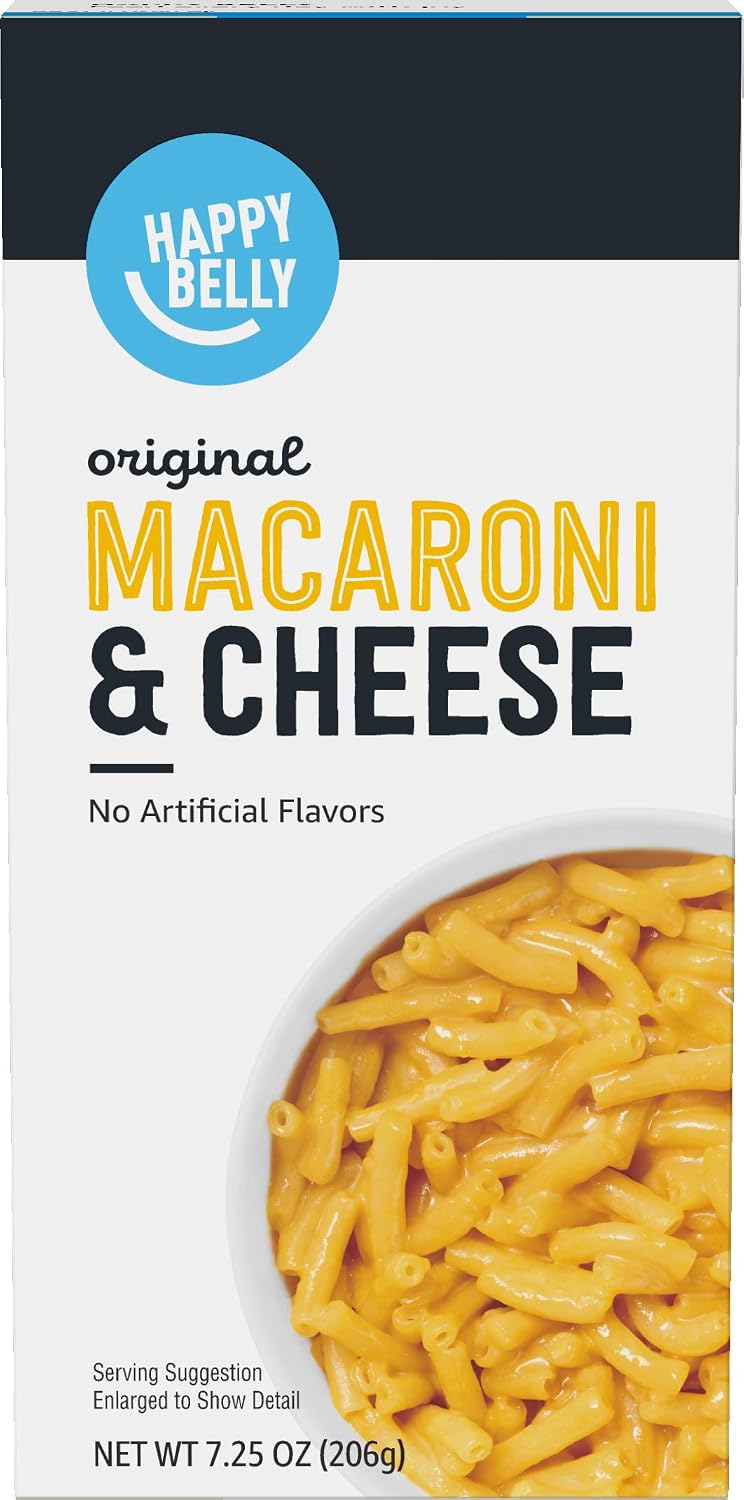 Amazon Brand - Happy Belly Original Macaroni & Cheese, 7.25 oz (Pack of 6)