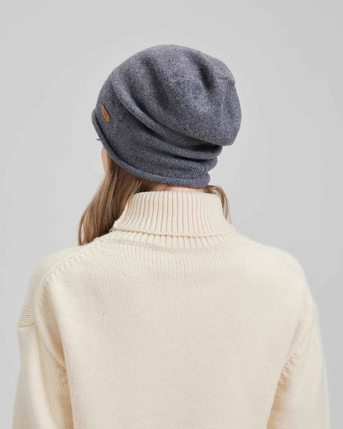 100% Merino Wool Slouchy Beanie Hat, Women Warm Winter Caps Soft, Ladies Breathable & Cozy Stretchy Knitted Skull Cap - Image 6