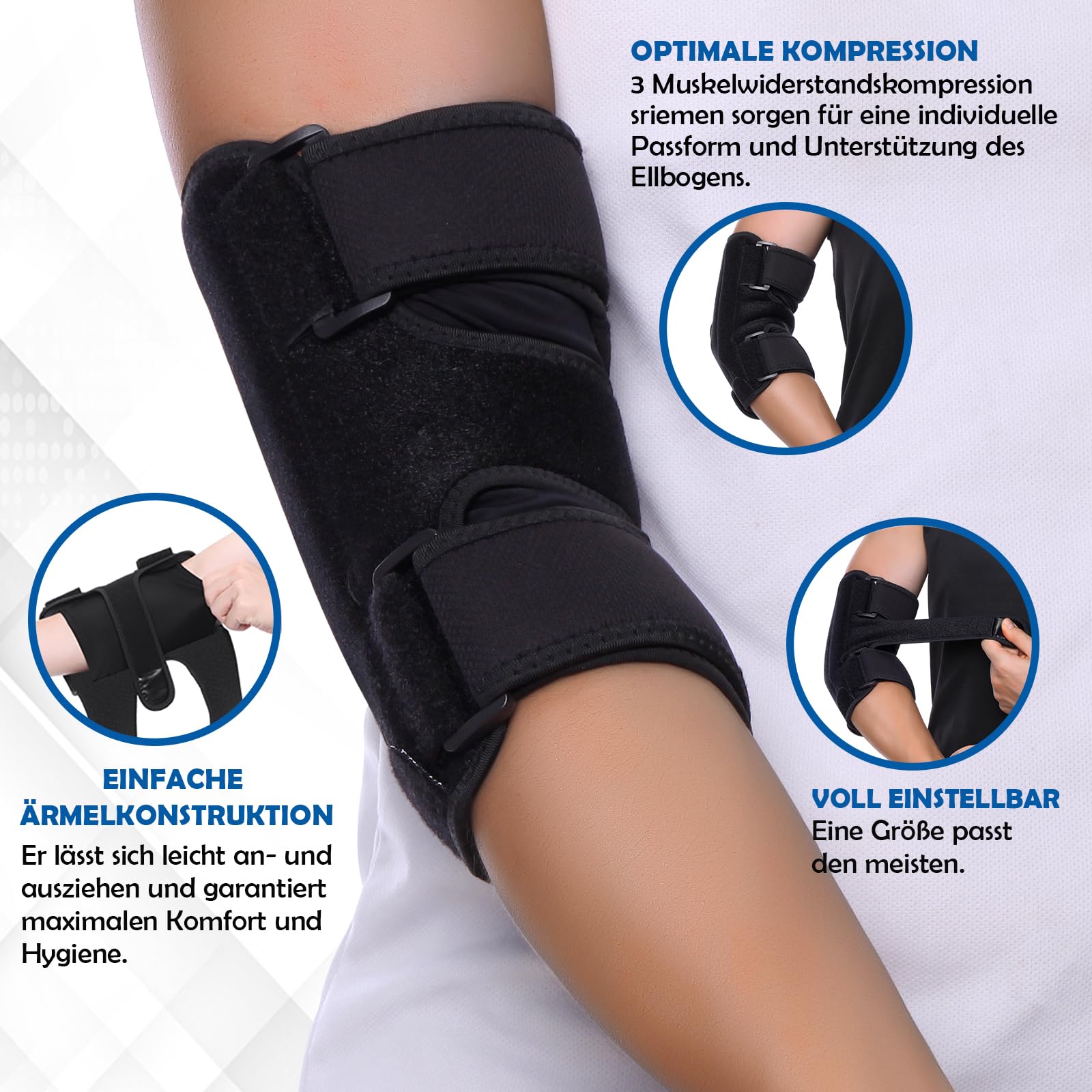 FITTOO Tutore Per Gomito Regolabile Con 2 Guide Metalliche – Sollievo Da Epicondilite E Tunnel Cubitale - 3