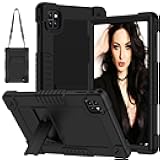 Kebiory Compatible with Callsky-Tab Cpad 10 / Ctab 10 10.1 inch Tablet Case Heavy Duty Kids Friendly Cover Built in Kickstand Shoulder Strap for Callsky-Tab Model Cpad 10/Ctab 10 10.1 inch (Black)
