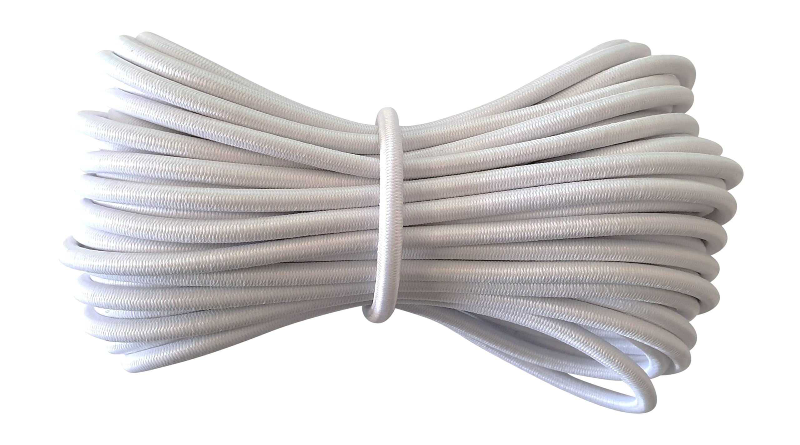 Round Elastic Cord - 5 mm diameter - White - 10 metres