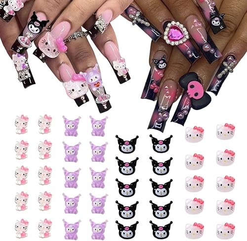 30 dijes de uñas de dólares y coronas para uñas acrílicas, Kawaii 3D dorados, gemas y diamantes de imitación para uñas Y2K