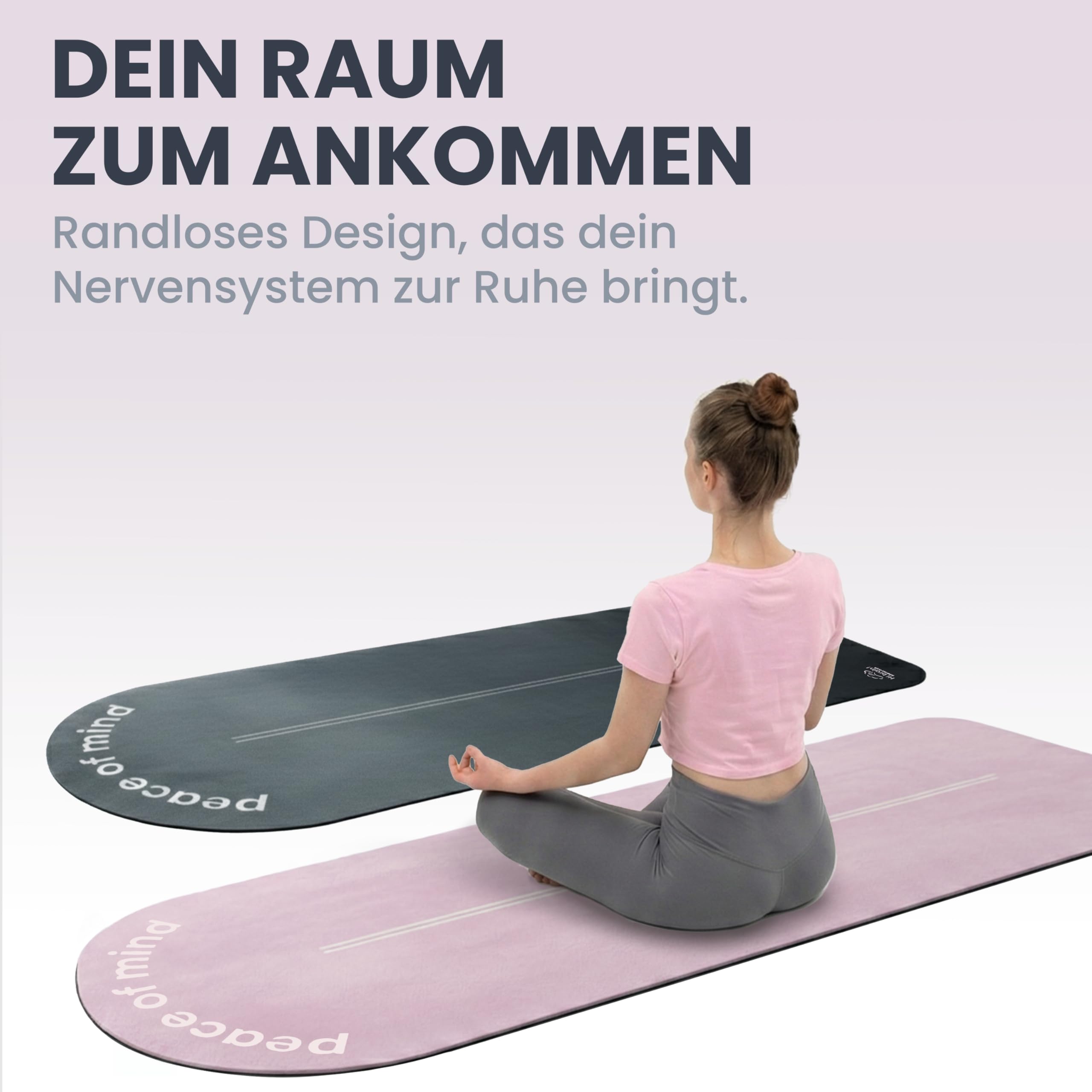 Premium Yoga Matte – Mikrofaser & Naturkautschuk, Extra Breit 68cm - Meditationsmatte, Pilates Matte, Achtsamkeit, Sanfte Übungen, Weiche Haptik, Rutschfest - Inklusive Tragegurt