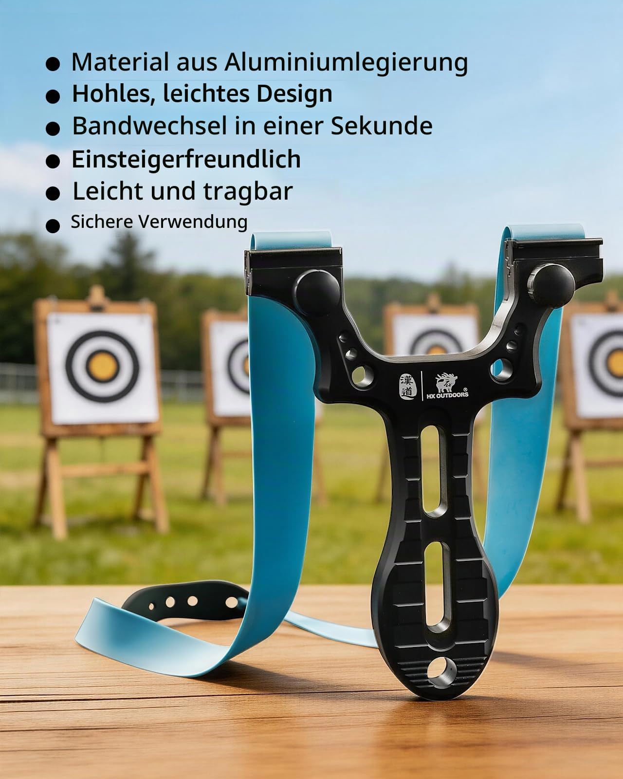 HX OUTDOORS EDC-079A Steinschleuder Zwille Schleuder, Schleuder Set aus Aluminiumlegierung für Profi Jagd, Gesamtlänge 11 cm, Outdoor Sport Schleuder Und Tonkugeln (Schwarz