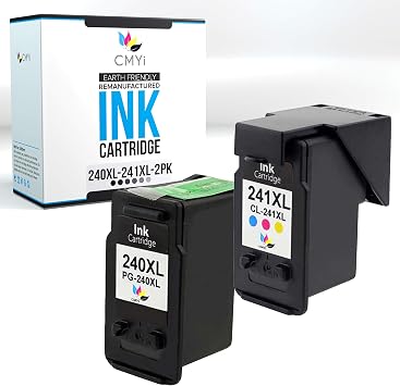 240XL 241XL Replacement Combo Pack Ink Cartridge for Canon PIXMA MG3120, MG3122, MG3140, MG3200, MG3220, MG3222, MG3500, MG3520, MG3522, MG3620, MG4120, MG4140, MG4220 Printers 1 Black, 1Color