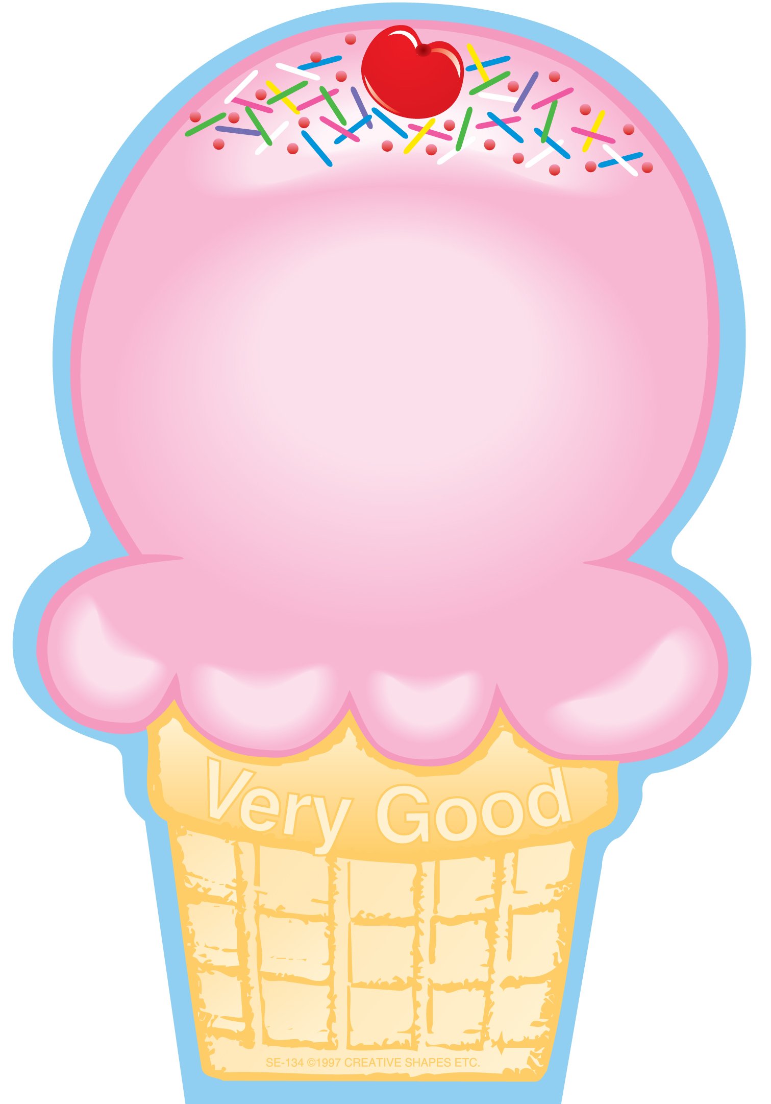 SHAPES ETC. Large Ice Cream Cone Notepad