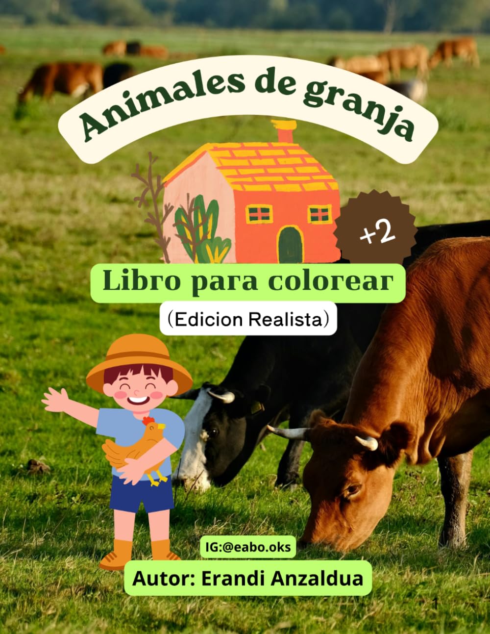 Animales De Granja. Libro para colorear.: Edición realista (Spanish)