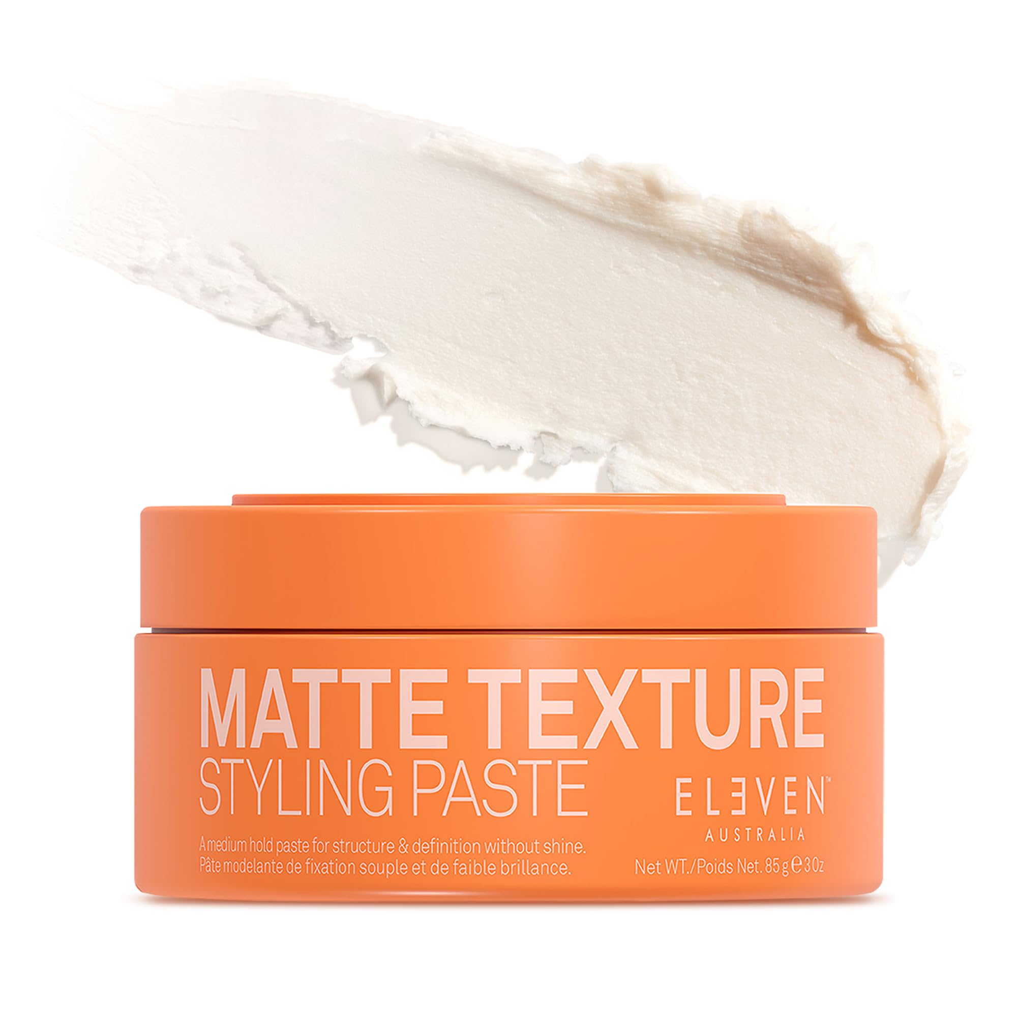 ELEVEN AUSTRALIA Matte Texture Styling Paste – Styling-Paste mit mittlerem Halt und matter Textur für strukturierte Looks, mit Bienenwachs, Rizinus- & Avocadoöl, vegan, ohne Parabene, 85g