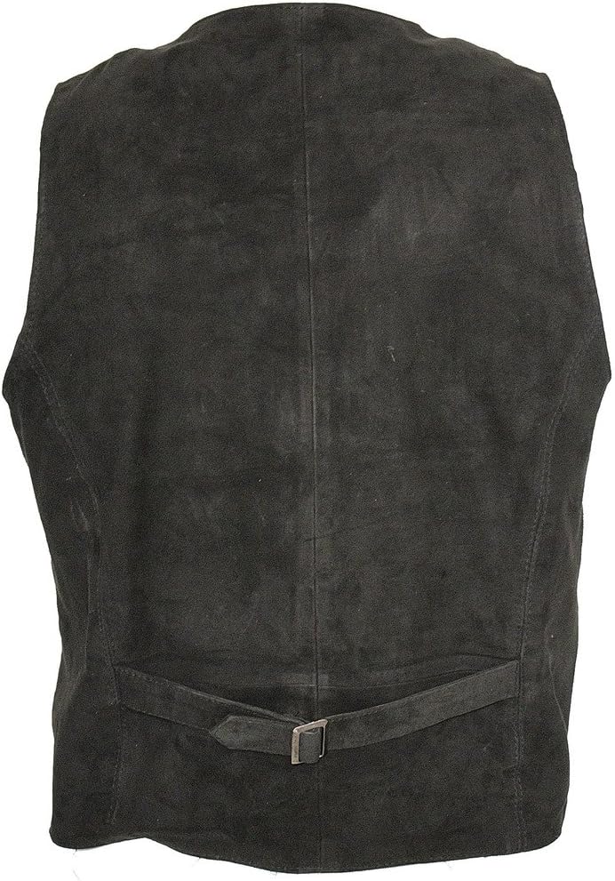 Infinity Men’s Goat Suede Classic Smart Black Leather Waistcoat