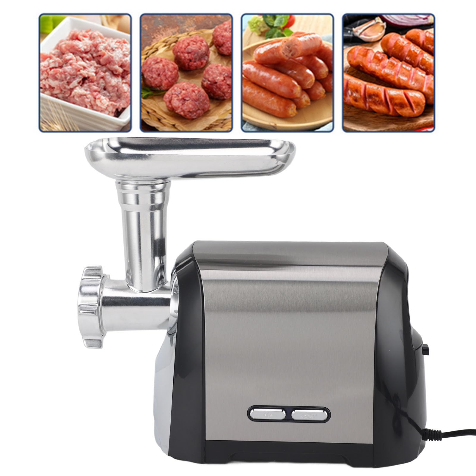 TOPINCN Picadora de Carne Eléctrica de 3200W, Embutidora de Salchichas, Procesador de Alimentos Compacto Resistente para Moler, Relleno de Salchichas y Cocinar