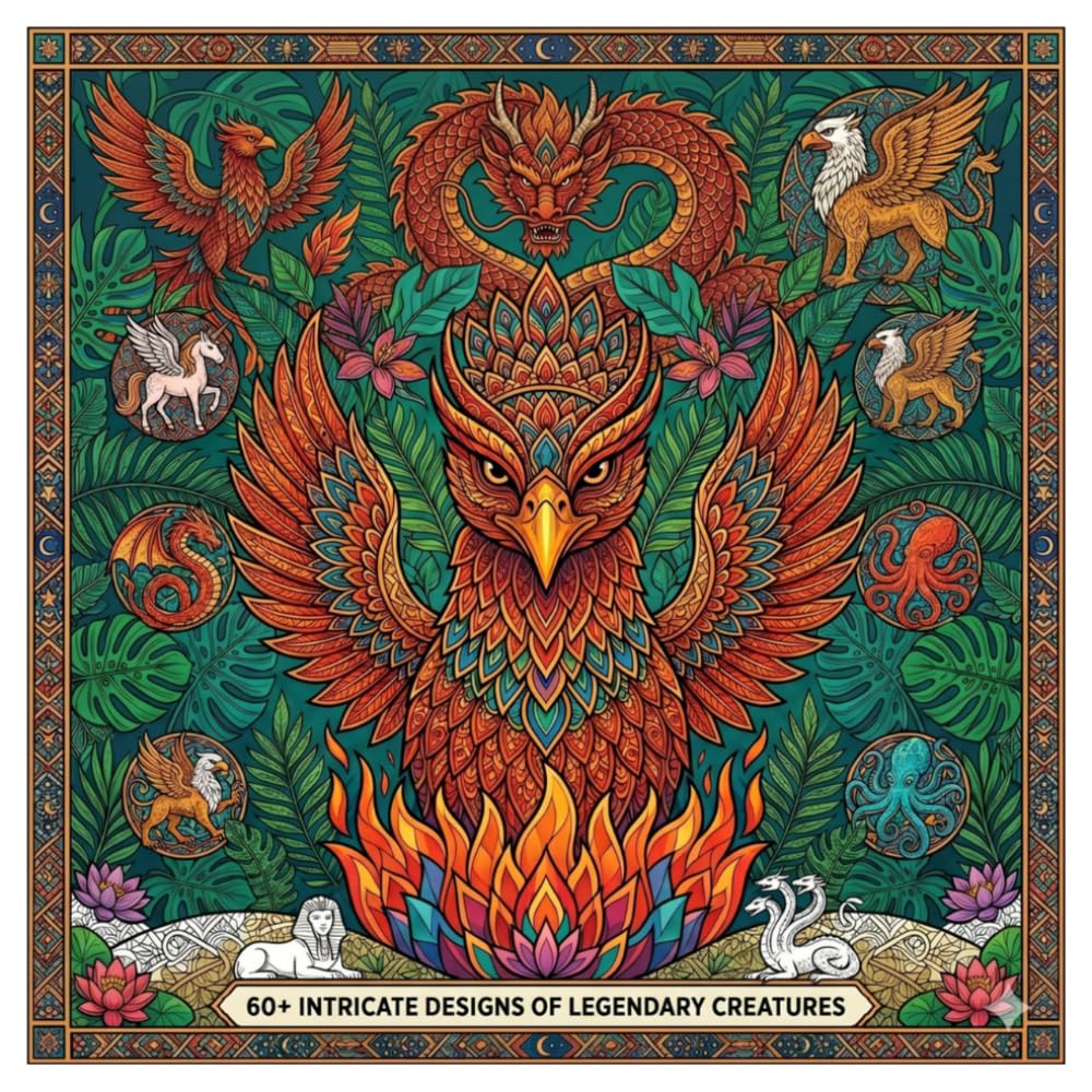 Legendary Realms: An Adult Coloring Book for Stress Relief