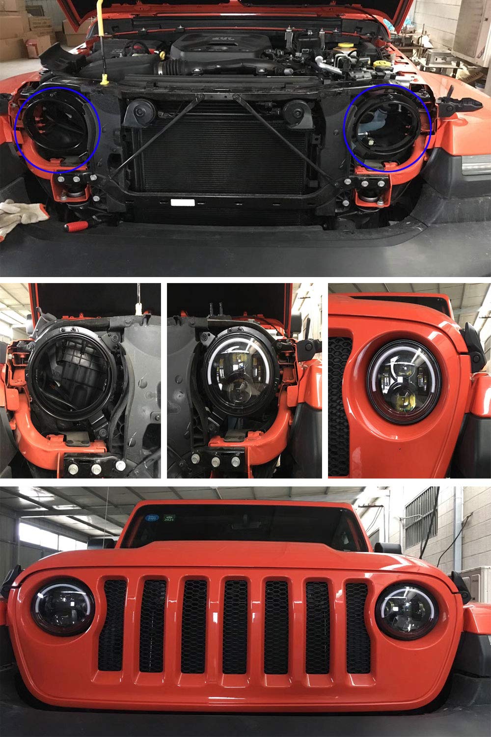 SXMA Stalowy wspornik montażowy do reflektorów regulowany uchwyt koła pierścień montażowy do 2018-2019 Jee p Wrangler JL 18 cm reflektor (nie pasuje do TJ JK)