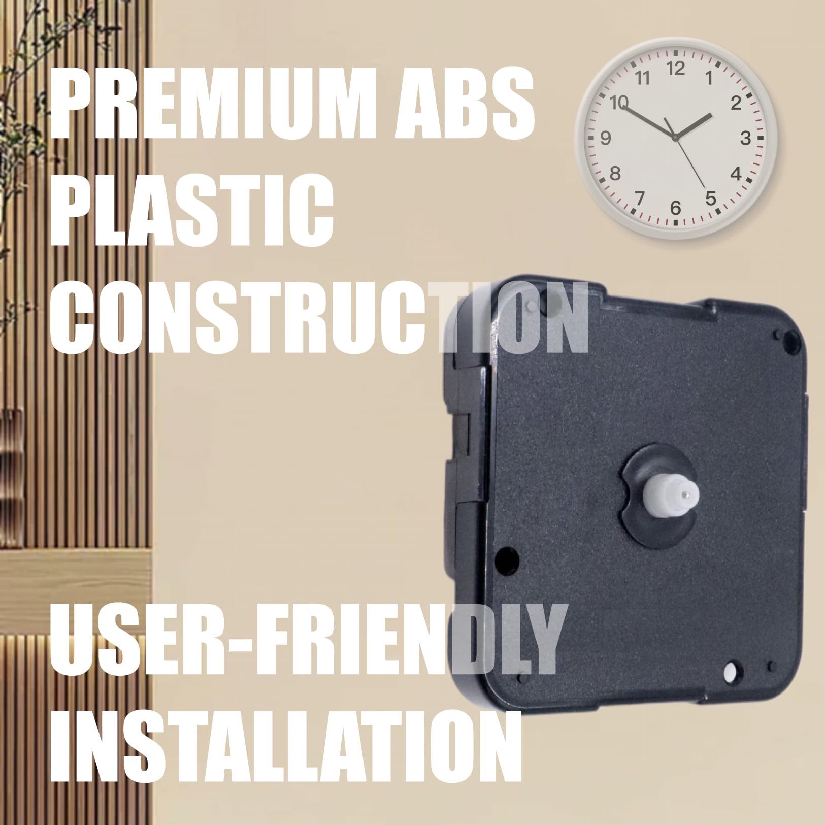Movimento silenzioso per orologio al quarzo, albero da 8 mm, per riparazione fai da te | design a batteria, mani non incluse, facile installazione fai da te, kit meccanismo di ricambio