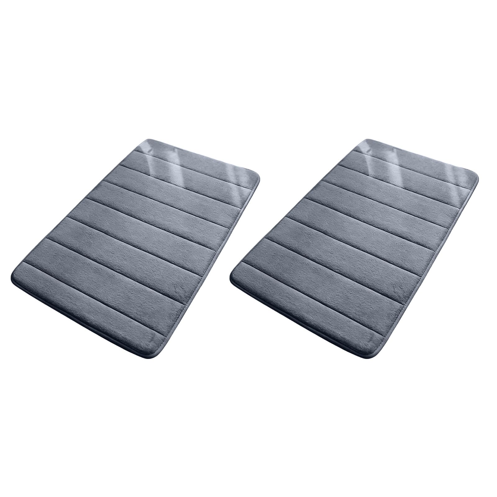 alloneslife Of 2 Absorbent Bath Mat Fast Drying Machine Washable NonSlip Memory Foam and AntiSlip Bottom Bathmat Carpet