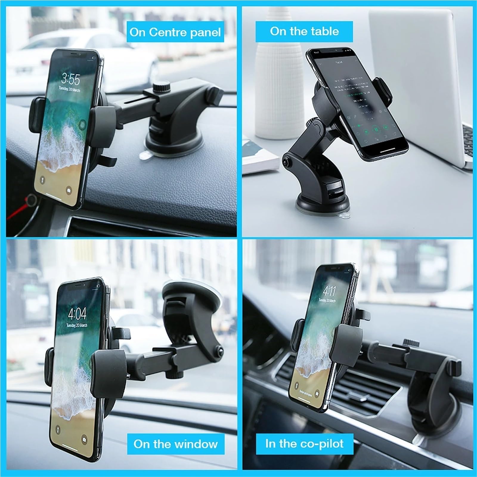 Porta cellulare Per auto Para asta lunga telescopica Soporte Movil Coche
