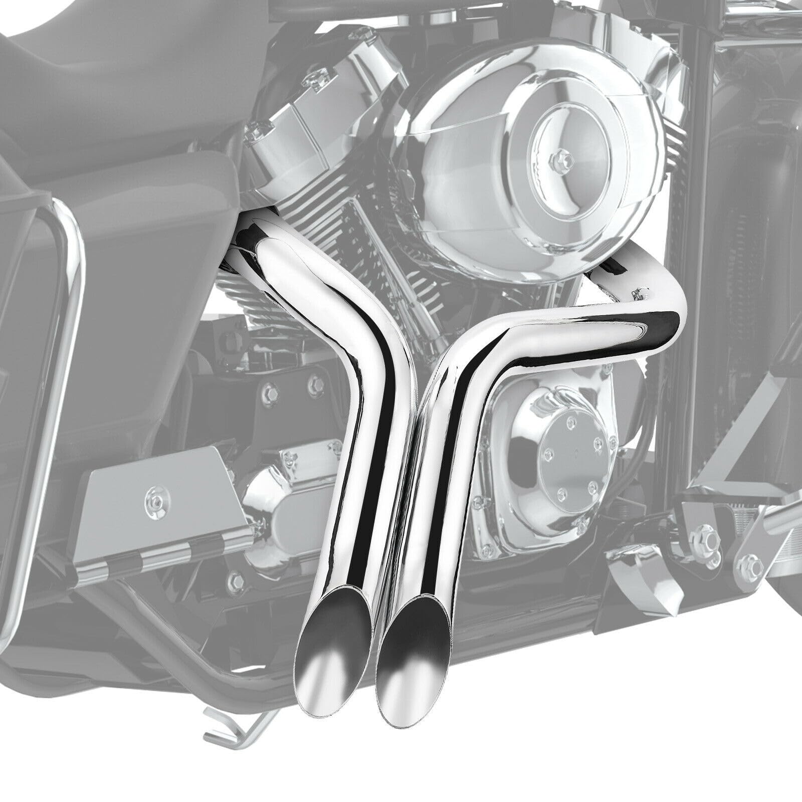 tłumik wychowej wydech Do Choppera Bobbera | 2-calowy element systemu z prostą rurą wydechową motocykli(Black)
