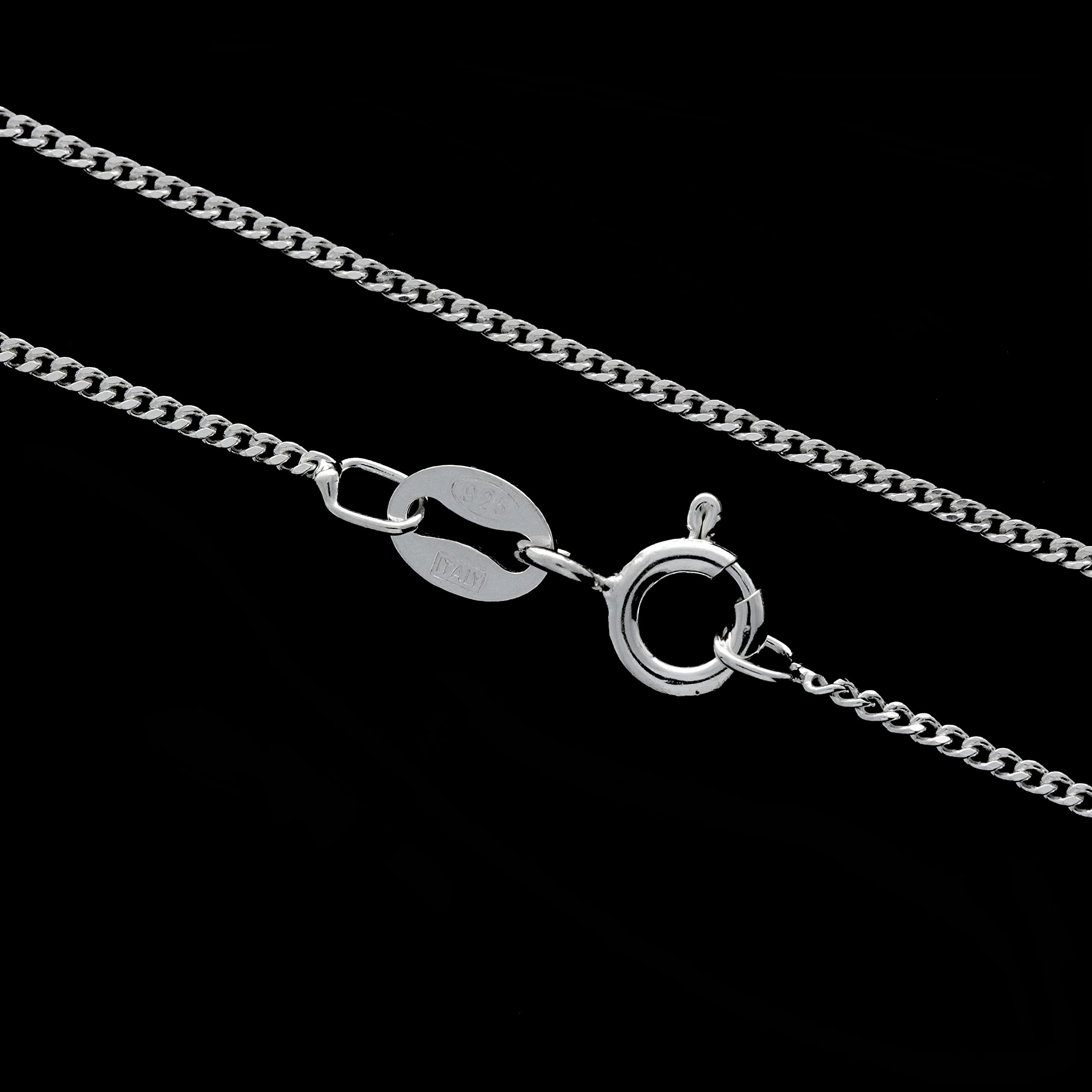SilverAmber Jewellery Delicado collar italiano con cadena de diamantes y eslabones de eslabones 36, 41, 46, 51, 61, 71, 81, 91 cm, 101 cm, 1,1 mm