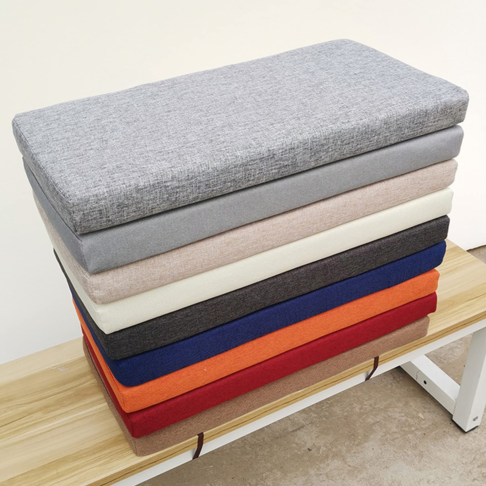 Cuscino Per Panchina Da Esterno 110x90cm - Resistente All'Acqua, Imbottito, Con Lacci - Foto 3